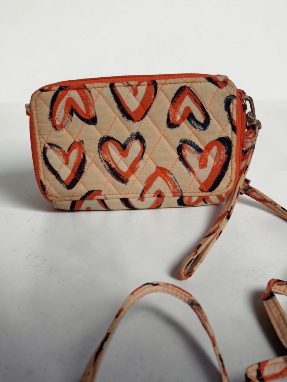 Vera Bradley Sweet  Hearts-Print Quilted Crossbody Wristlet RFID